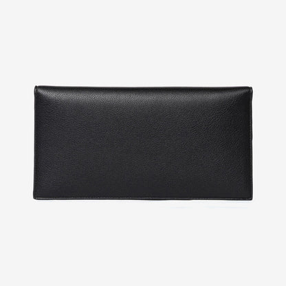 Black Textured Clutch with Chain Strap