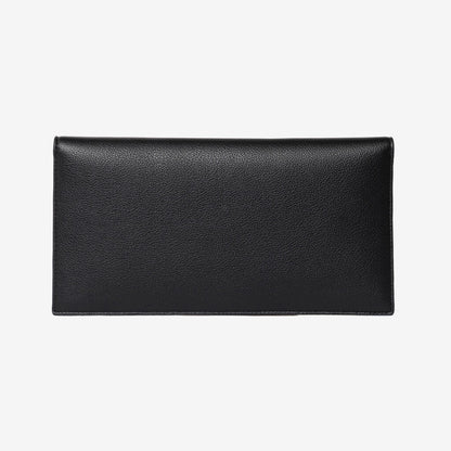 Black Textured Clutch with Gold Chain Strap