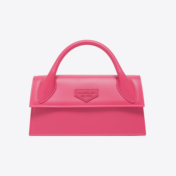 Fuchsia Structured Handbag with Top Handle