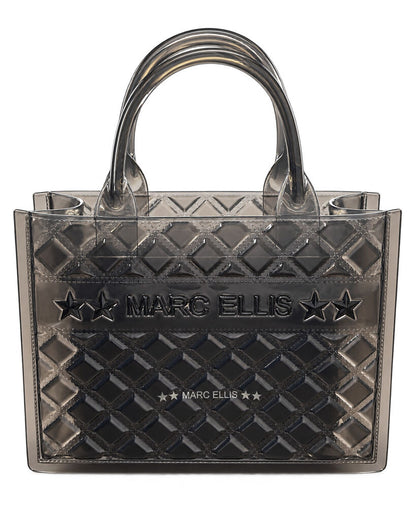 Black Quilted Tote Bag with Logo Strap