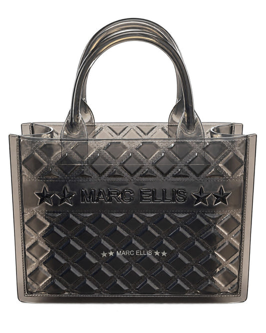 Black Quilted Tote Bag with Logo Strap