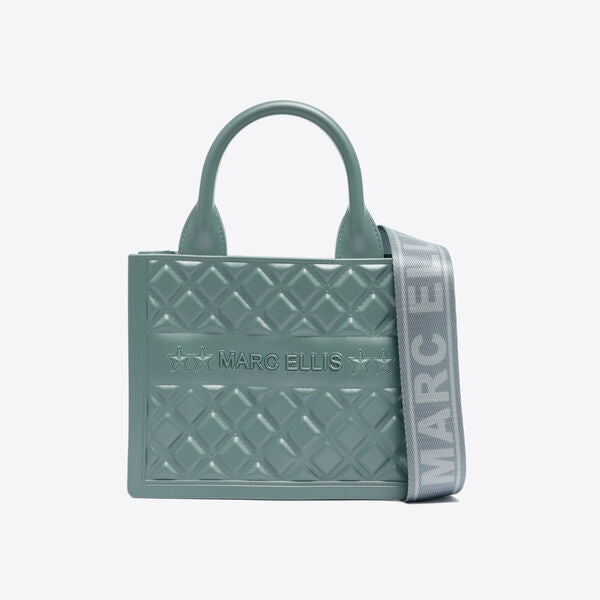 Sage Quilted Tote with Logo Strap