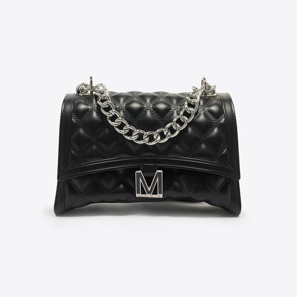 Black Quilted Bag with Chain Strap