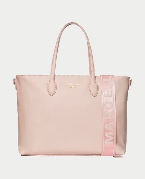 Pink Logo Tote Bag with Strap Detail
