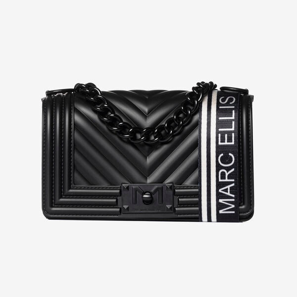 Black Quilted Bag with Chain Strap