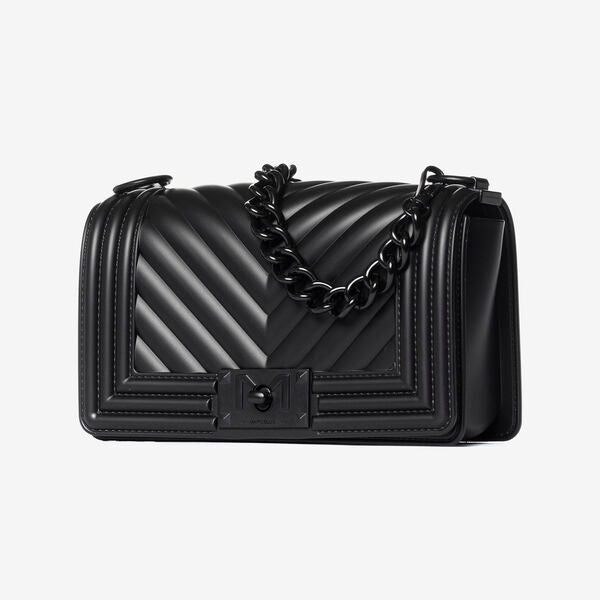 Black Quilted Bag with Chain Strap