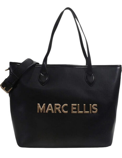 Black Tote Bag with Logo Detail