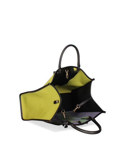 Multicolor Canvas Tote Bag with Artistic Print