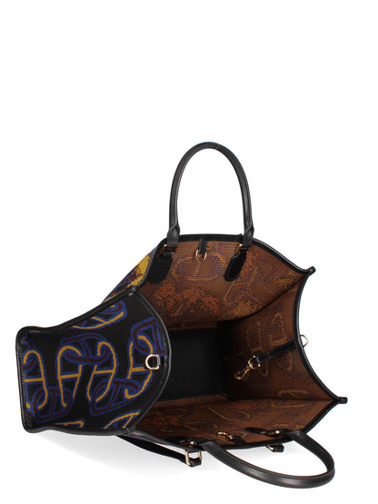 Multi-Color Canvas Tote with Abstract Animal Print