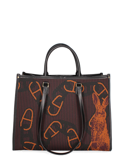 Multicolor Geometric Tote Bag with Dual Handles