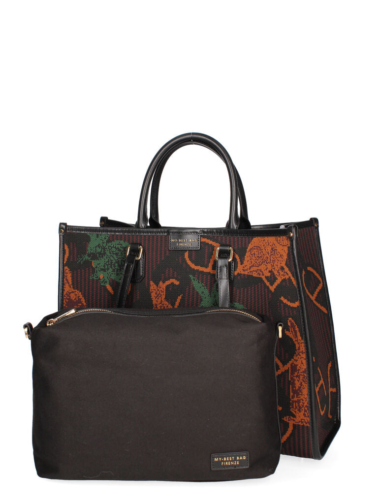 Multicolor Geometric Tote Bag with Dual Handles