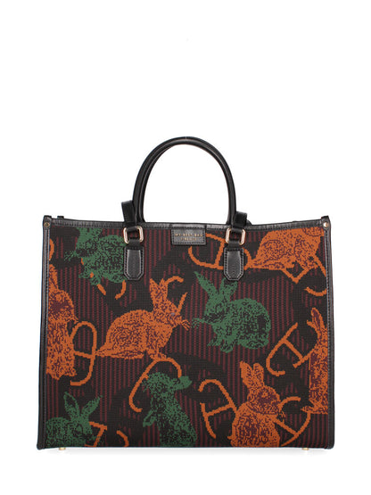 Multicolor Geometric Tote Bag with Dual Handles