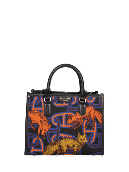 Vibrant Abstract Print Tote Bag with Dual Handles