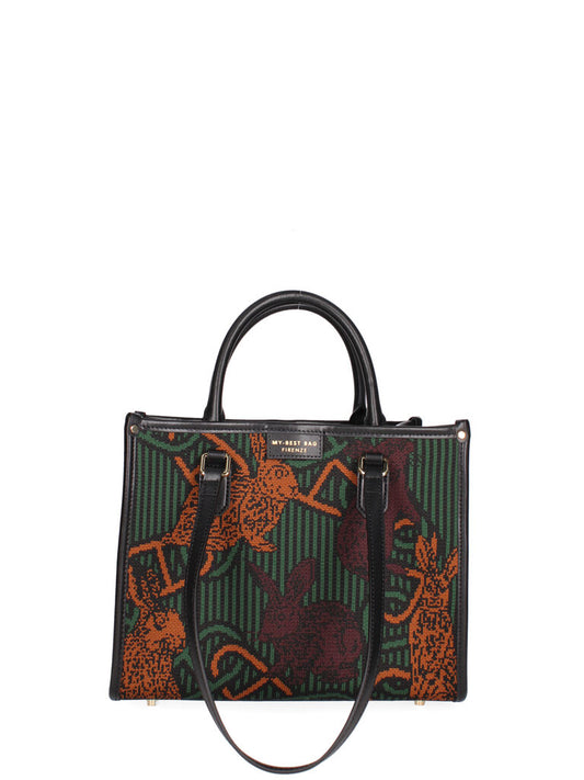 Multi-Color Tapestry Tote Bag with Animal Motif