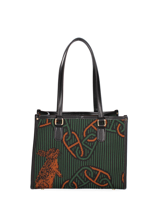 Multi-Color Tapestry Tote Bag with Animal Motif