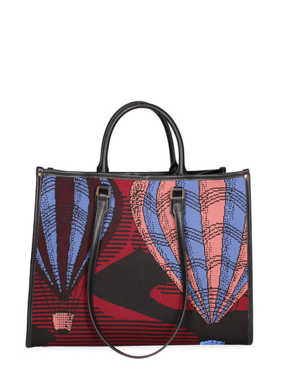 Multicolor Illustrated Canvas Tote with Dual Handles