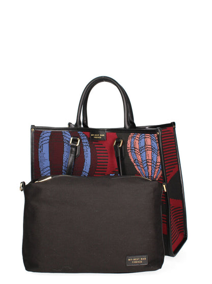 Multicolor Illustrated Canvas Tote with Dual Handles