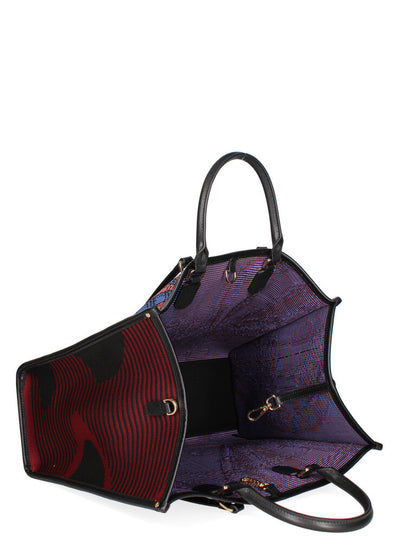 Multicolor Illustrated Canvas Tote with Dual Handles