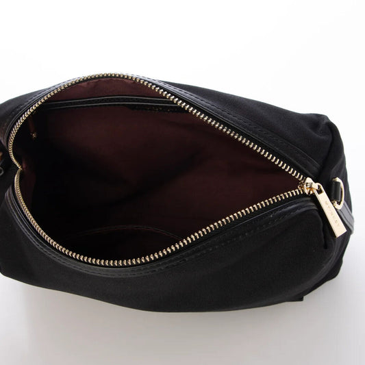 Black Geometric Tote Bag with Removable Pouch