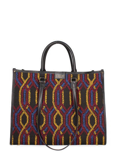 Colorful Geometric Tote Bag with Dual Handles