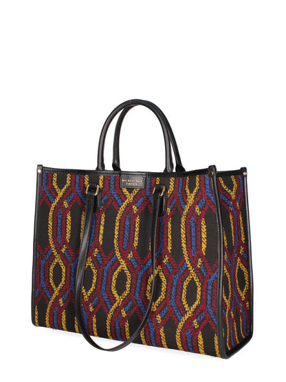 Colorful Geometric Tote Bag with Dual Handles