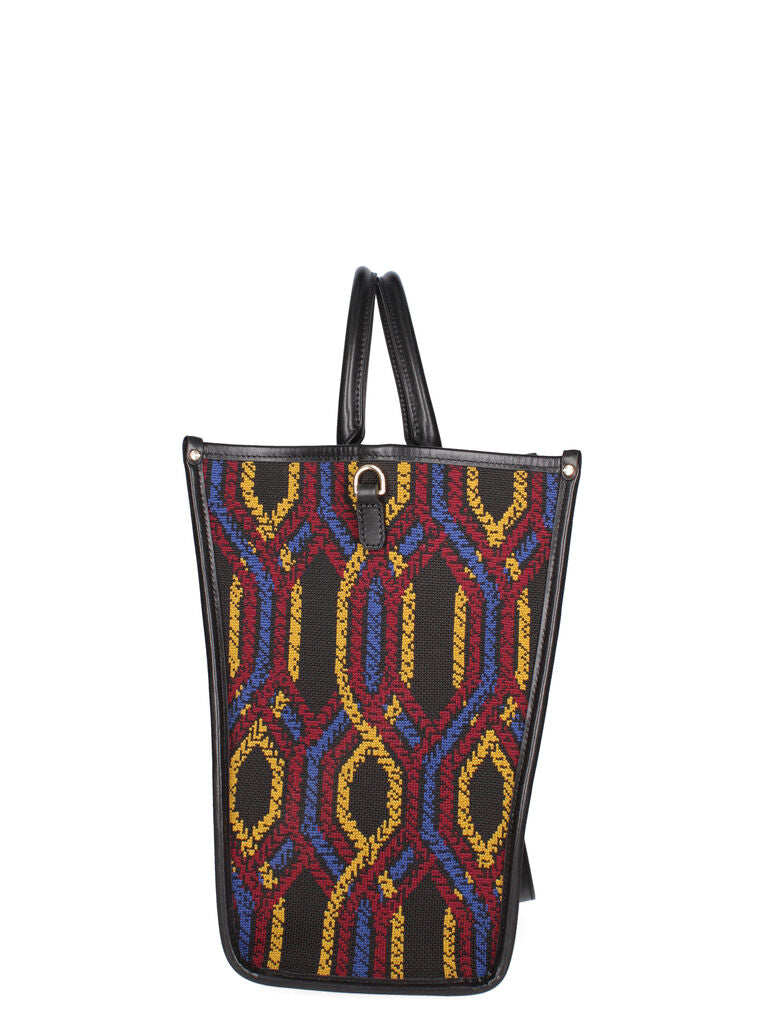 Colorful Geometric Tote Bag with Dual Handles
