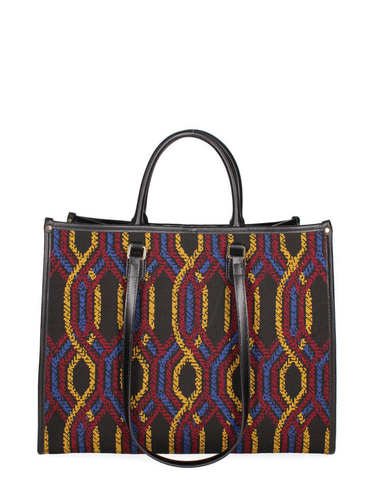 Colorful Geometric Tote Bag with Dual Handles