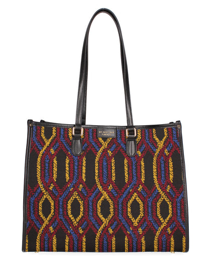 Colorful Geometric Tote Bag with Dual Handles