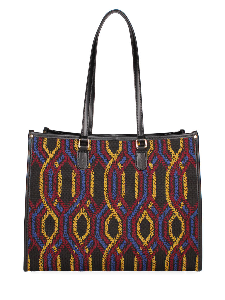 Colorful Geometric Tote Bag with Dual Handles