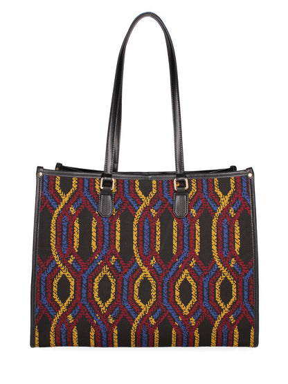 Colorful Geometric Tote Bag with Dual Handles