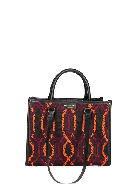 Multicolor Geometric Tote Bag with Dual Handles