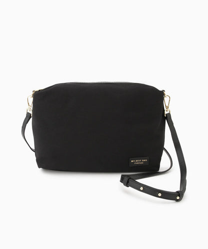 Black Geometric Tote with Dual Compartments