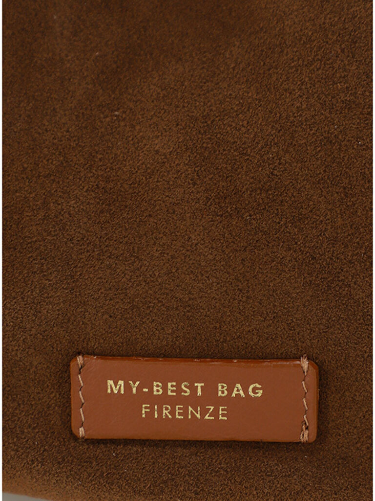 Brown Suede Shoulder Bag with Tassel Accent