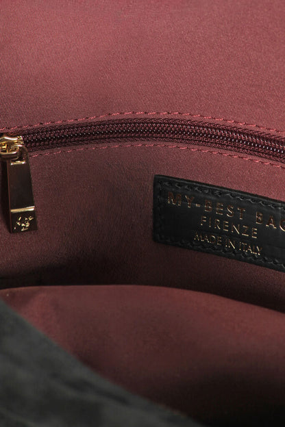 Black Suede Hobo Bag with Adjustable Strap