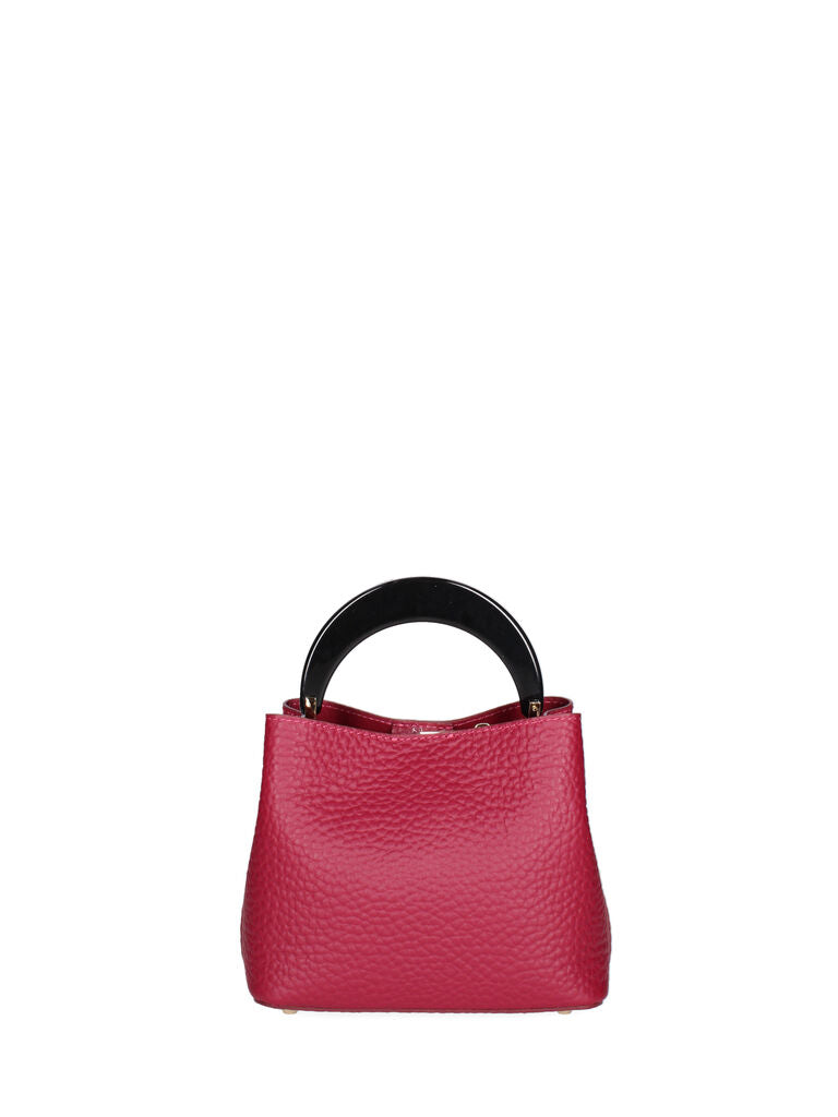 Berry Textured Handbag with Circular Handle