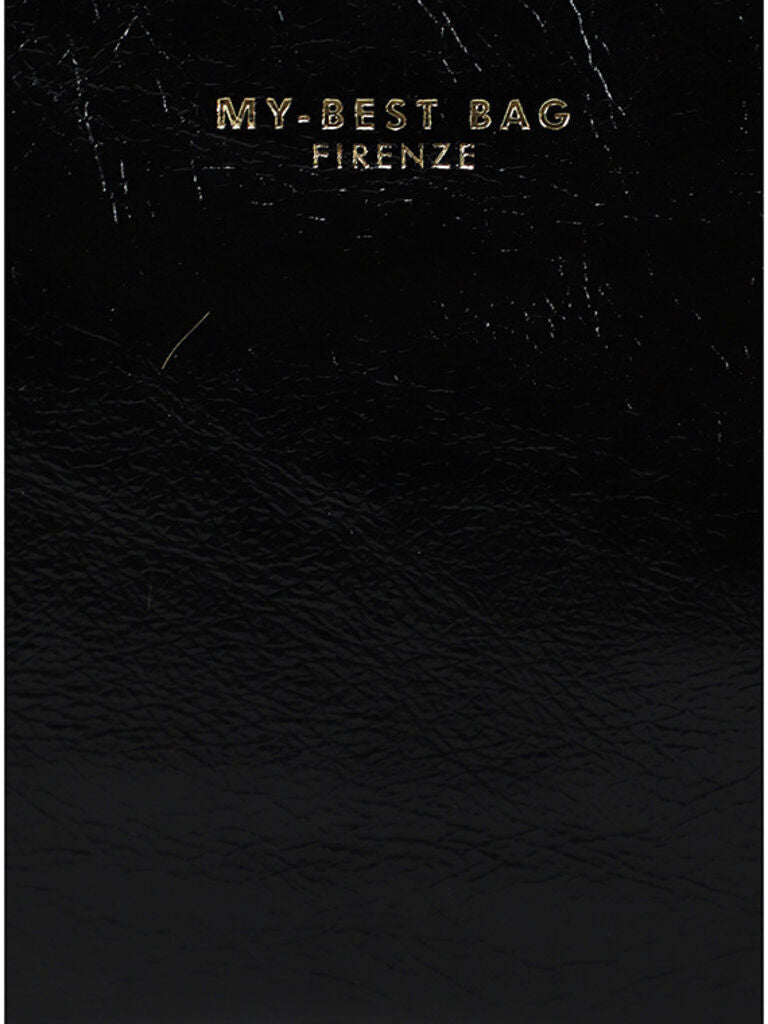 Black Textured Shoulder Bag with Adjustable Strap