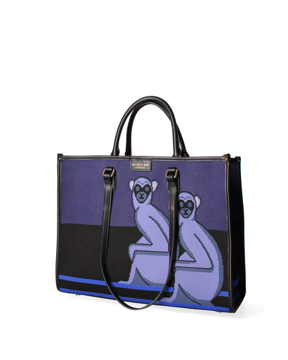 Purple Canvas Tote Bag with Artistic Design
