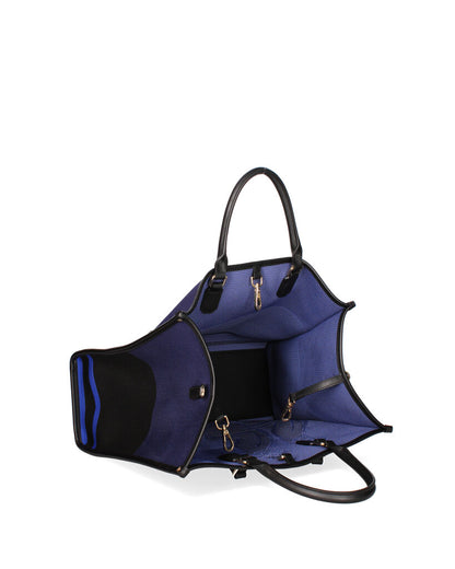 Purple Canvas Tote Bag with Artistic Design