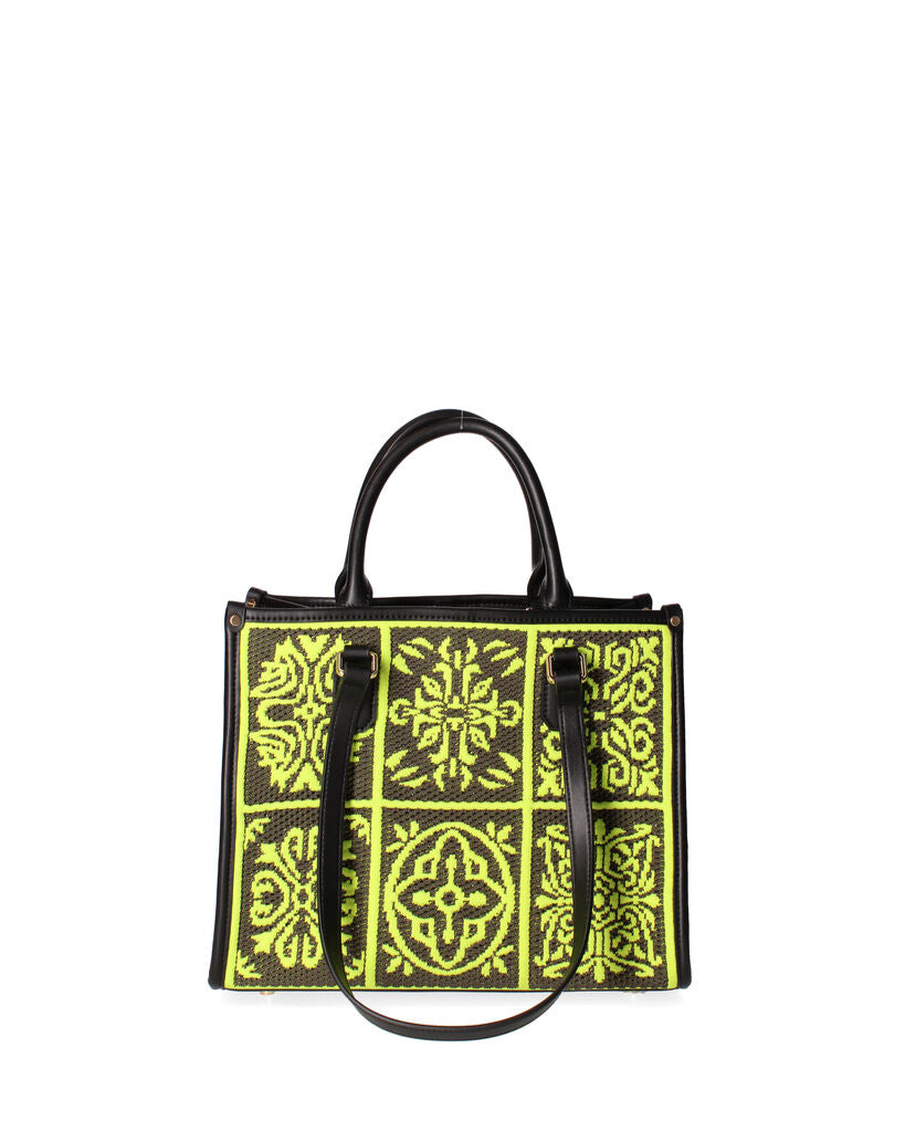 Neon Geometric Tote Bag with Dual Handles