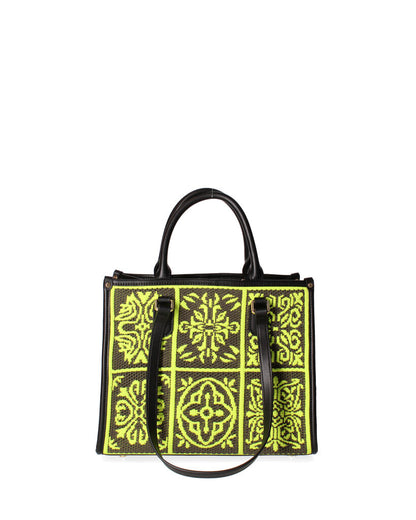 Neon Geometric Tote Bag with Dual Handles