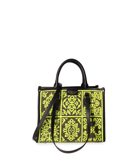 Neon Geometric Tote Bag with Dual Handles