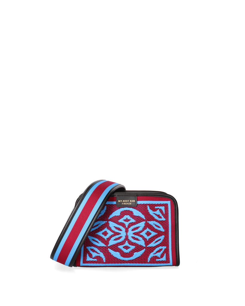 Red and Blue Geometric Pattern Pouch