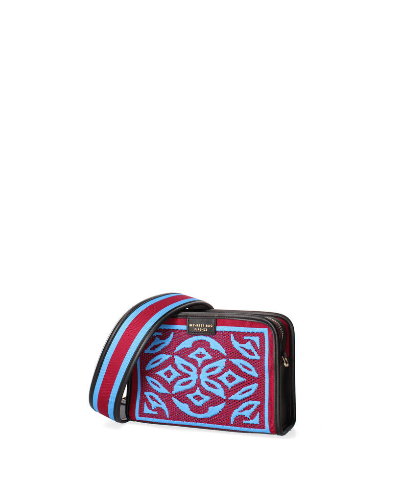 Red and Blue Geometric Pattern Pouch