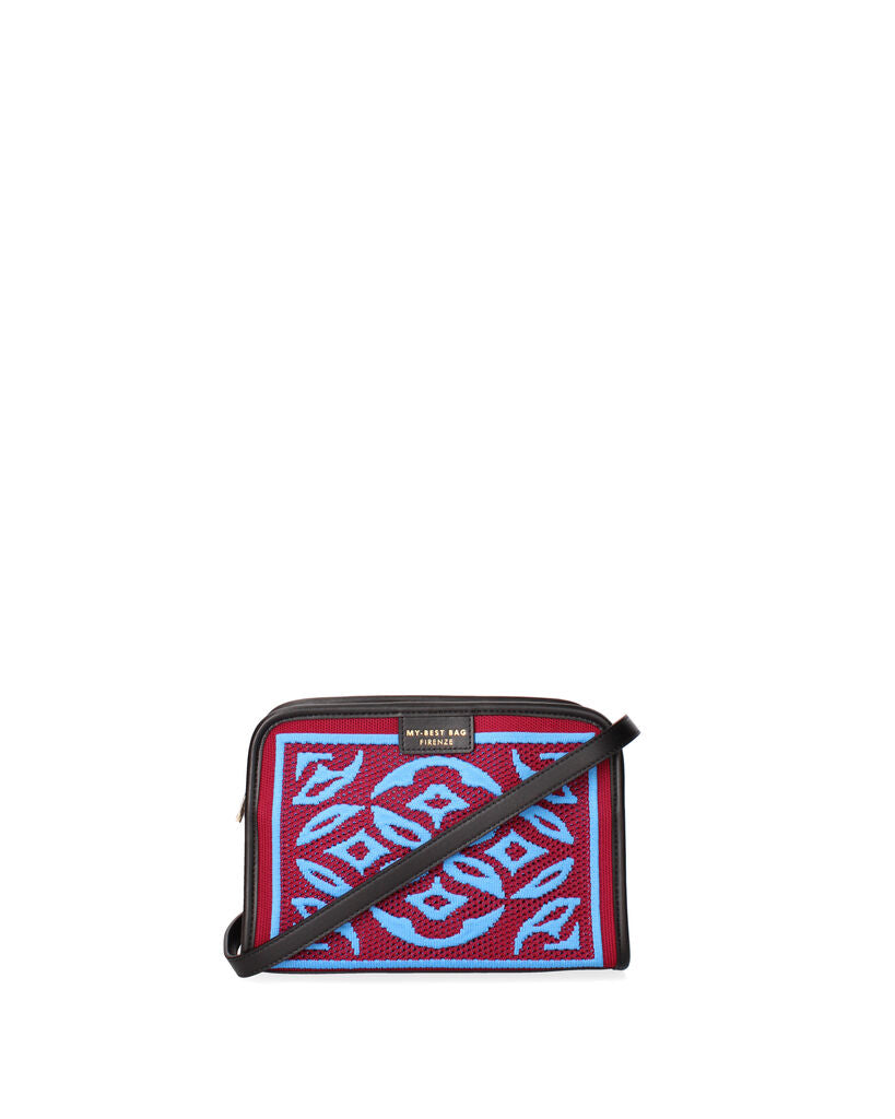 Red and Blue Geometric Pattern Pouch