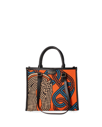 Bright Abstract Patterned Tote with Double Handle