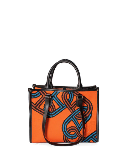 Bright Abstract Patterned Tote with Double Handle