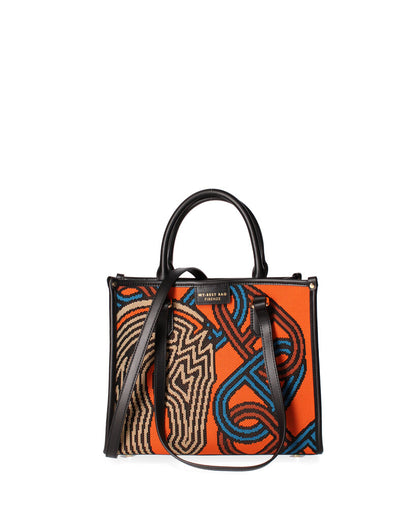 Bright Abstract Patterned Tote with Double Handle