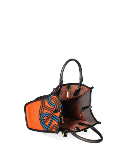 Bright Abstract Patterned Tote with Double Handle