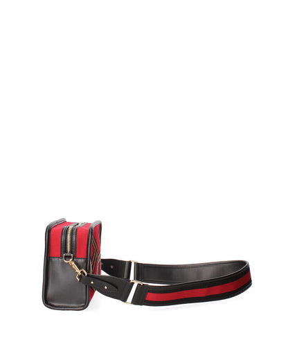 Red Abstract Woven Pouch with Artistic Pattern