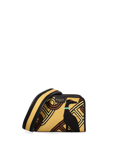 Yellow Geometric Canvas Pouch